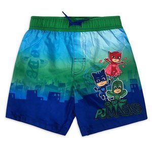 Boys PJ Masks Cityscape Swim Trunks Size 18 months Owlette Gekko Catboy NWT